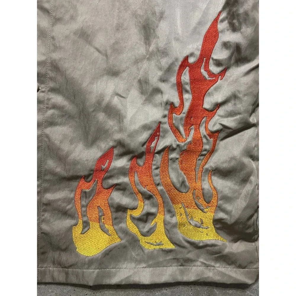 Cactus Jack By Travis Scott X Jordan‎ Button Front Shirt Khaki University Red L